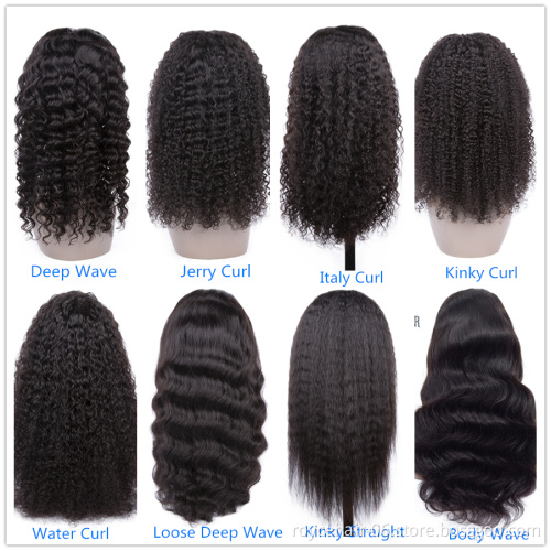 High Density Brazilian Thick Human Hair Custom  Headband With Bun Natural Color Front Lace Wig  With Freestyle Part